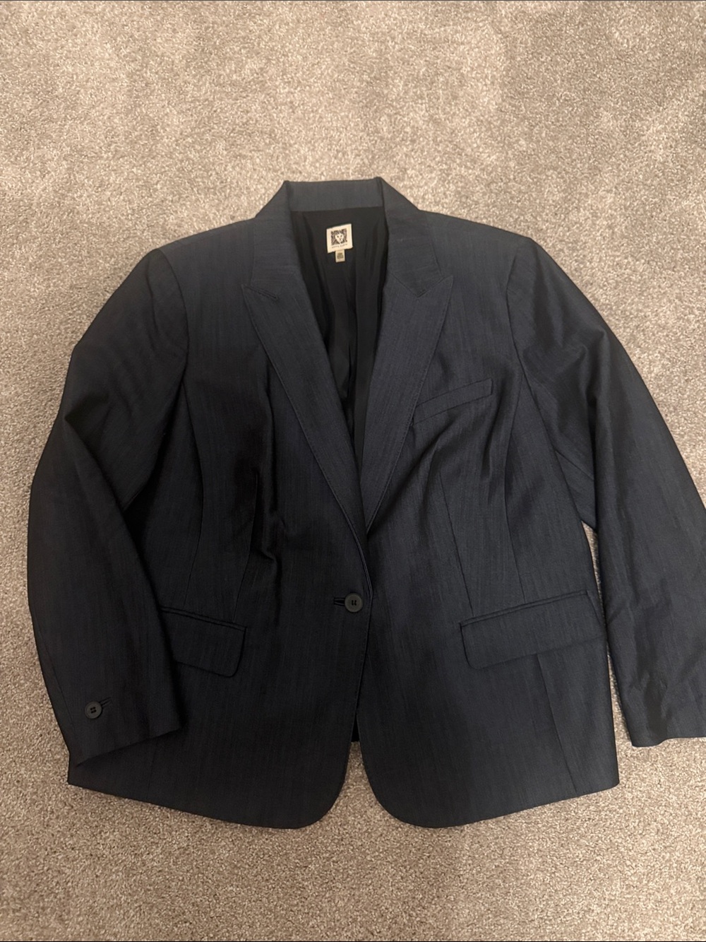 Anne Klein Women's Dark Navy Single-Button Blazer